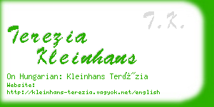 terezia kleinhans business card